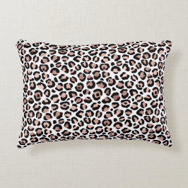 バラ金ゴールドブラックヒョウ印刷チーズトレンディー アクセントクッション
