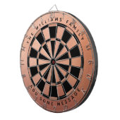 バラ金ゴールドブラックピンク名前をカスタムするエレガント フェミニン ダーツボード (正面右)