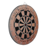 バラ金ゴールドブラックピンク名前をカスタムするエレガント フェミニン ダーツボード (正面左)