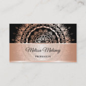 バラ金ゴールドブラックフローラダマスクマンダラ 名刺 (正面)