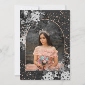 バラ金ゴールドブラックフローラティアラ王女キンセアニェラ 招待状 (裏面)