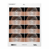 バラ金ゴールドブラックフローラモダン曼荼羅 ラベル (フルシート)