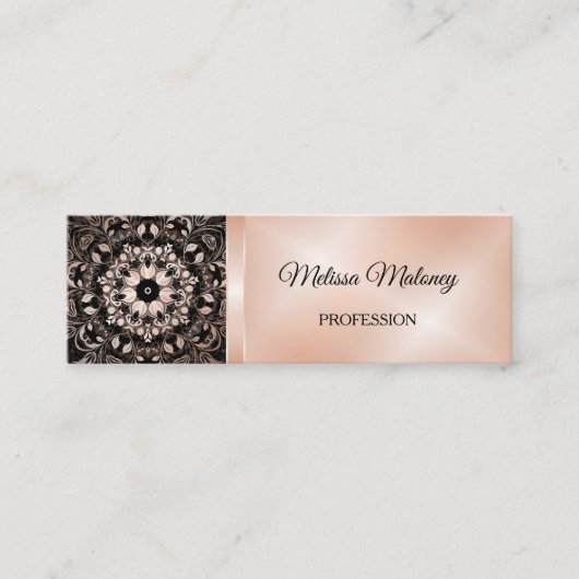 バラ金ゴールドブラックフローラ曼荼羅 スキニー名刺 (正面)