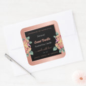 バラ金ゴールドブラックフローリッシュ製品の包装ラベル スクエアシール (封筒)