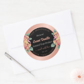 バラ金ゴールドブラックフローリッシュ製品の包装ラベル ラウンドシール (封筒)