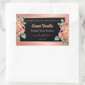 バラ金ゴールドブラックフローリッシュ製品の包装ラベル 長方形シール (バッグ)