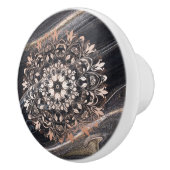 バラ金ゴールドブラックマーブルフローラ曼荼羅  セラミックノブ (右)