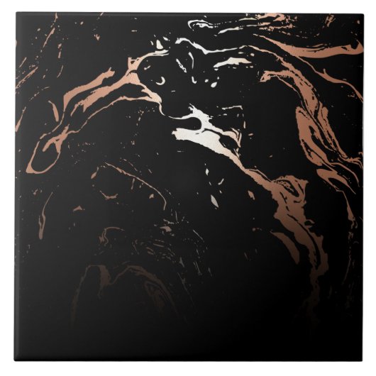 バラ金ゴールドブラックマーブル タイル (正面)