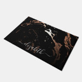 バラ金ゴールドブラックマーブル ドアマット (アングル)