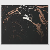 バラ金ゴールドブラックマーブル ラッピングペーパー (フラット)