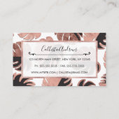 バラ金ゴールドブラックモダンスイスチーズモンステラ 名刺 (裏面)