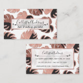 バラ金ゴールドブラックモダンスイスチーズモンステラ 名刺 (正面/裏面)