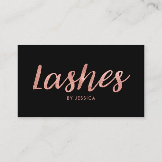 バラ金ゴールドブラックラッシュ美しいサロン美容師 名刺 (正面)