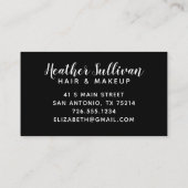 バラ金ゴールドブラックレオパードチータ美しいサロン 名刺 (裏面)