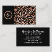 バラ金ゴールドブラックレオパードチータ美しいサロン 名刺 (正面/裏面)