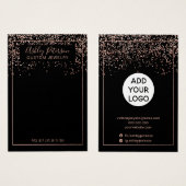 バラ金ゴールドブラックロゴジュエリーイヤリング表示 (正面&裏面)