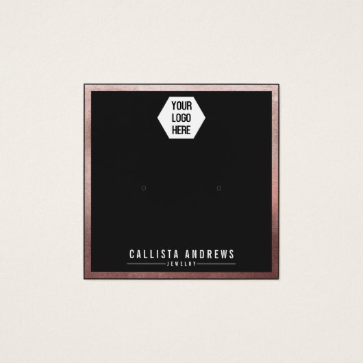 バラ金ゴールドブラックロ縁どゴイヤリングディスプレイカード (正面)