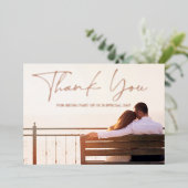 バラ金ゴールドブラック写真結婚のサンキューバラ 箔招待状