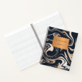 バラ金ゴールドブラック大理石と銅ラベルスクール ノートブック (内部)