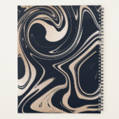 バラ金ゴールドブラック大理石と銅ラベルスクール プランナー手帳 (裏面)