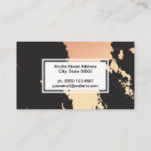 バラ金ゴールドブラック大理石の背景 名刺 (裏面)