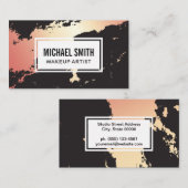 バラ金ゴールドブラック大理石の背景 名刺 (正面/裏面)