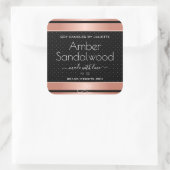 バラ金ゴールドブラック大豆ワックスキャンドル包装ラベル スクエアシール (バッグ)