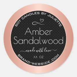 バラ金ゴールドブラック大豆ワックスキャンドル包装ラベル ラウンドシール