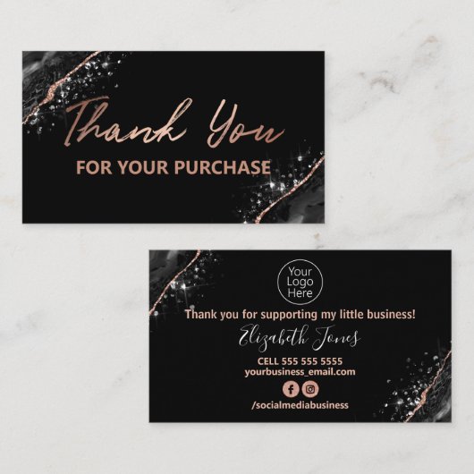 バラ金ゴールドブラック購入ありがとうございます 名刺 (正面/裏面)