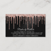 バラ金ゴールドブラック金属グリッターが点滴 名刺 (裏面)