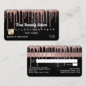 バラ金ゴールドブラック金属グリッタードリップギフトクレジット 名刺 (正面/裏面)