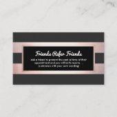 バラ金ゴールドブラック顧客紹介モダンストライプ 紹介カード (正面)