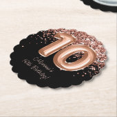 バラ金ゴールドブラック10thバースデーパーティー ペーパーコースター (アングル)