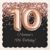 バラ金ゴールドブラック10thバースデーパーティー ペーパーコースター (正面)