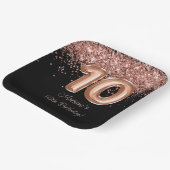 バラ金ゴールドブラック10thバースデーパーティー ペーパープレート (傾斜あり)