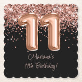 バラ金ゴールドブラック11thバースデーパーティー ペーパーコースター (正面)