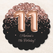 バラ金ゴールドブラック11thバースデーパーティー ペーパーコースター (正面)