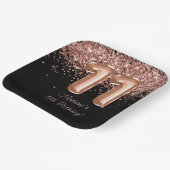 バラ金ゴールドブラック11thバースデーパーティー ペーパープレート (傾斜あり)