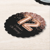 バラ金ゴールドブラック12thバースデーパーティー ペーパーコースター (アングル)