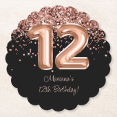 バラ金ゴールドブラック12thバースデーパーティー ペーパーコースター (正面)
