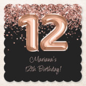 バラ金ゴールドブラック12thバースデーパーティー ペーパーコースター (正面)