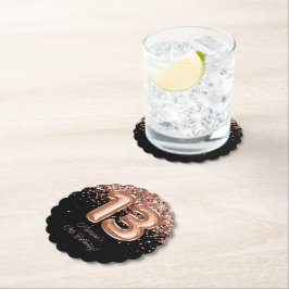 バラ金ゴールドブラック13thバースデーパーティー ペーパーコースター