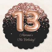 バラ金ゴールドブラック13thバースデーパーティー ペーパーコースター (正面)