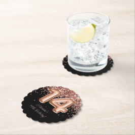 バラ金ゴールドブラック14thバースデーパーティー ペーパーコースター