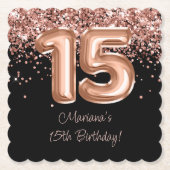 バラ金ゴールドブラック15thバースデーパーティー ペーパーコースター (正面)