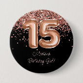 バラ金ゴールドブラック15thバースデーパーティー 缶バッジ (正面)
