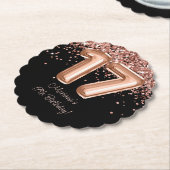 バラ金ゴールドブラック17thバースデーパーティー ペーパーコースター (アングル)