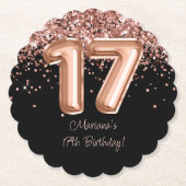 バラ金ゴールドブラック17thバースデーパーティー ペーパーコースター (正面)