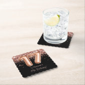 バラ金ゴールドブラック17thバースデーパーティー ペーパーコースター (インサイチュ)