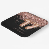 バラ金ゴールドブラック17thバースデーパーティー ペーパープレート (傾斜あり)